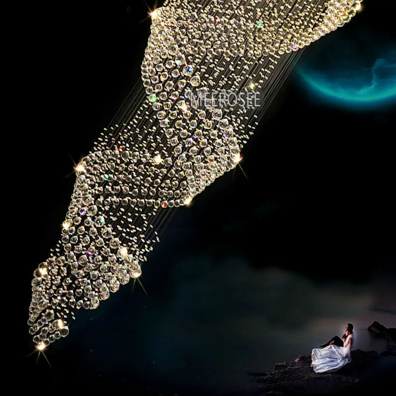 Хрустальная люстра большого размера освещение для лобби лестницы фойе | Лампы и