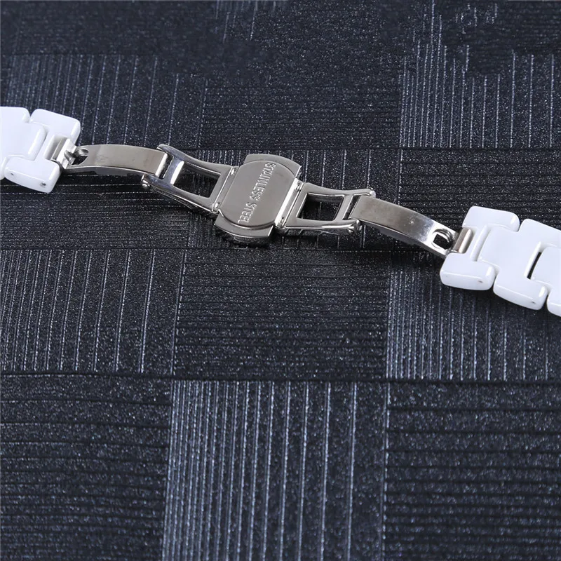 HQ 14 mm White Ceramic Watchband 7MM Concave Interface End Replacement Watch Strap Small Bracelet Wristwatches Bands Belt Tool