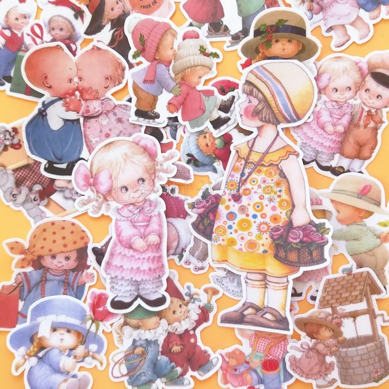 22pccs Handbook cute child stickers daily waterproof sticker DIY photo album mobile phone sticker decorative scrapbooking