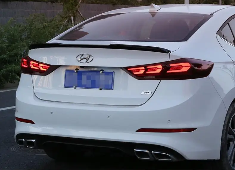 Бампер лампа для hyundai Elantra задние фонари светодиодный задний фонарь DRL+ обратный+ тормоз+ Динамический движущийся сигнал поворота