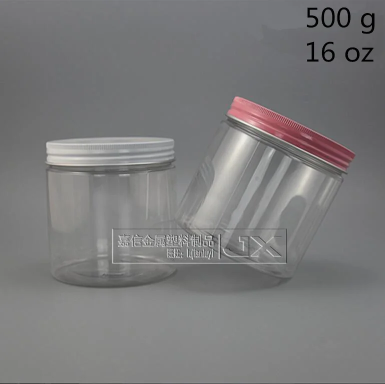 

10 PCS 300 500 ML 5 6 8 14 17 OZ Transparent Plastic Jar Candy Biscuit Honey Bottle Food Packaging Container Bank Free Shipping