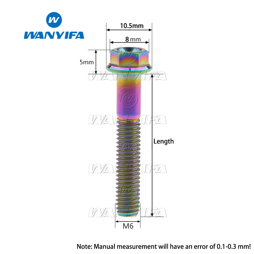 Wanyifa M6x10 15 20 25 30 35, 40 45 50 55 60 65 70 мм Титан фланцевый болт с шестигранной головкой уход за кожей лица маска Велосипедный спорт мотоцикл модификация автомобиля
