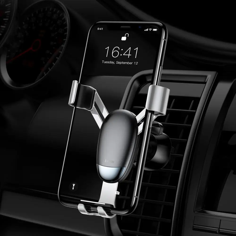 Phone Holder Silver Baseus Автомобильный держатель для iPhone X XR Xs Max, держатель для мобильного телефона, автомобильный держатель для смартфона - Цвет: Phone Holder Silver