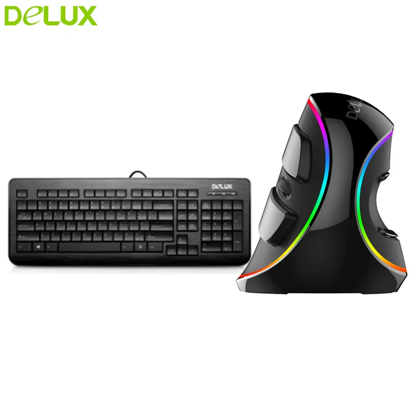Delux M618 Plus проводная мышь Клавиатура эргономичная Вертикальная компьютерная