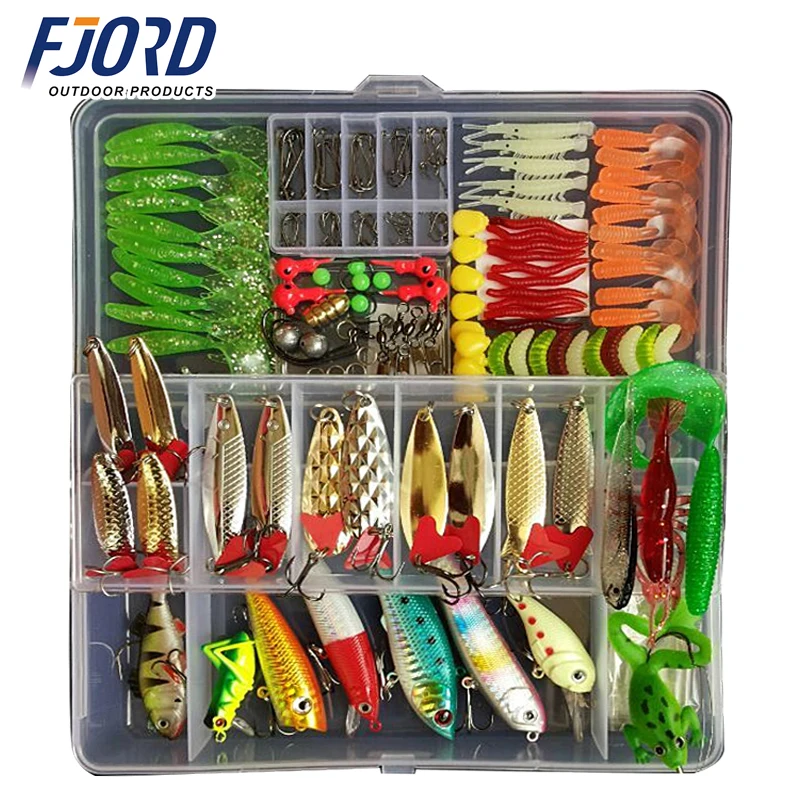 

Hot New Multi Fishing Lure Mixed Colors Plastic Metal Bait Soft Lure Kit Fishing Tackle Wobbler Spoon Pesca Peche Artificias