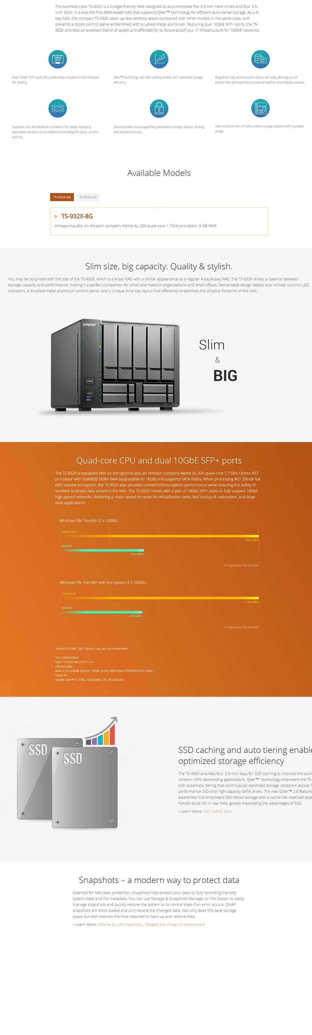 QNAP TS-932X 2G память 9-bay бесдисковый nas, nas сервер nfs Сетевое хранилище Облачное хранилище, 2 года гарантии