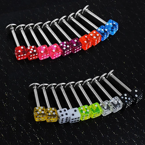 20 Шт. Смешанные Cube Dice Губ Уха Шпильки Кольца Tragus Лабретка Пирсинг Бары BE5C|ear studs|stud