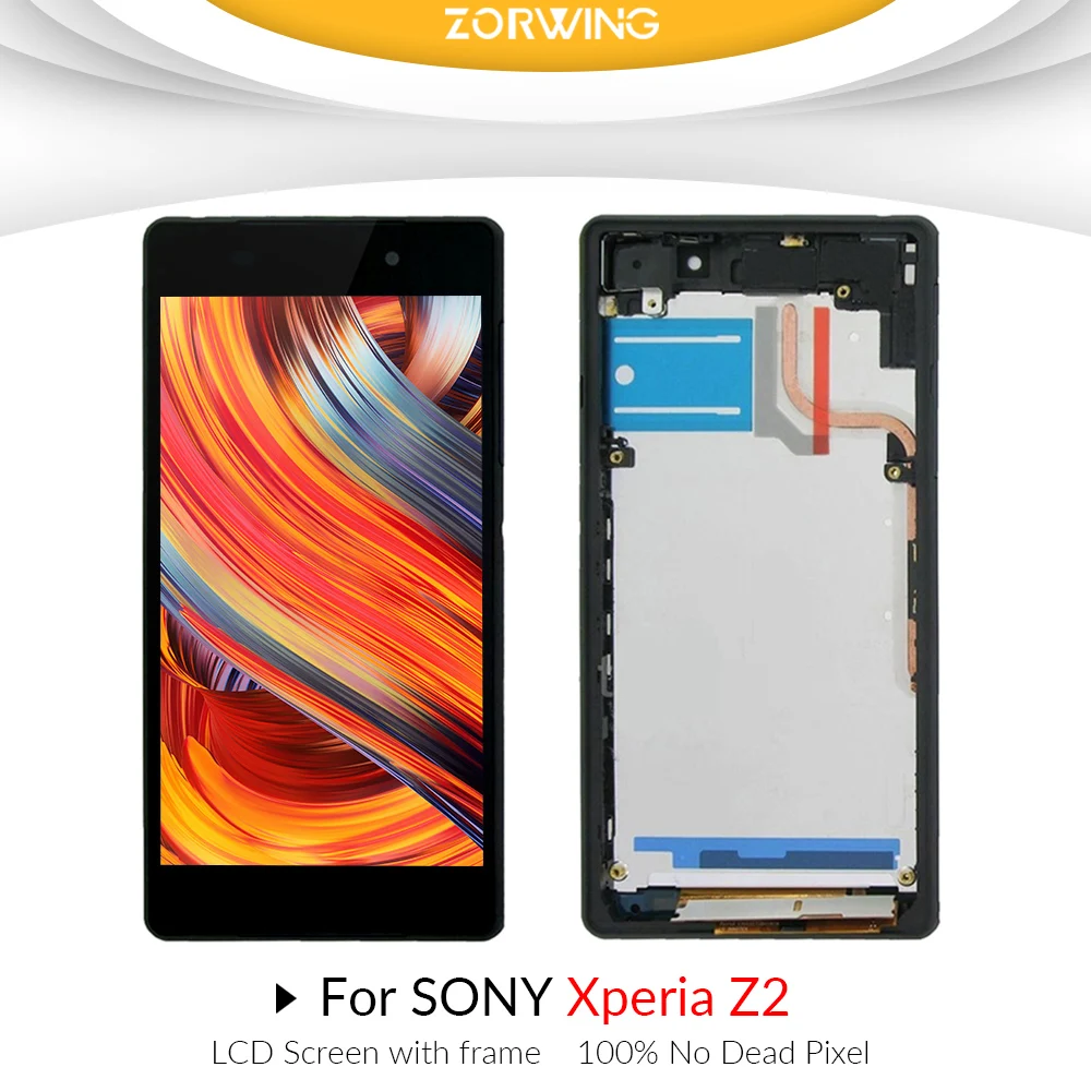 Без битых пикселей lcd для sony xperia Z2 дисплей кодирующий преобразователь сенсорного