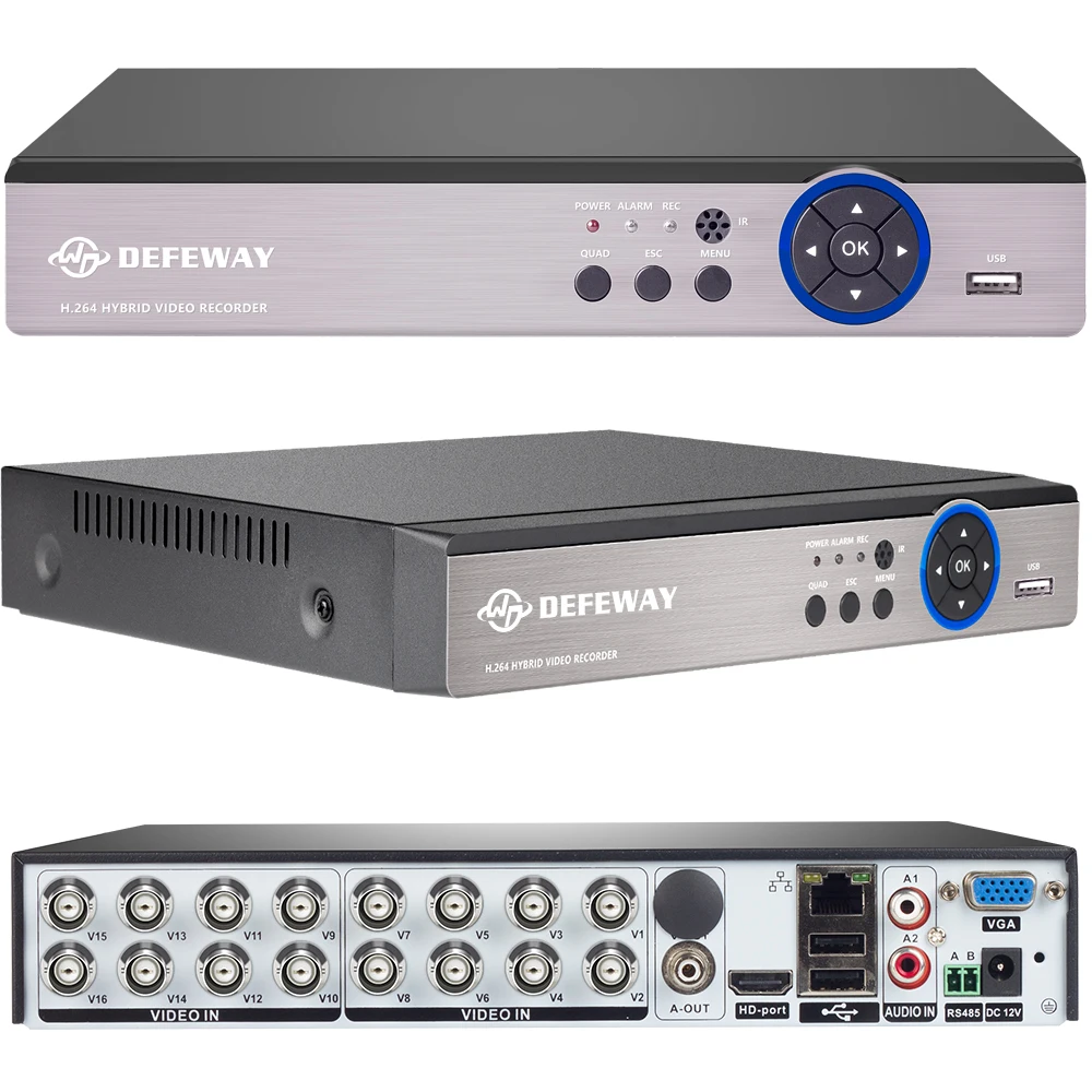 Видеорегистратор DEFEWAY Full HD 1080N 16 каналов ONVIF H.264 HDMI сетевой видеорегистратор 2 SATA