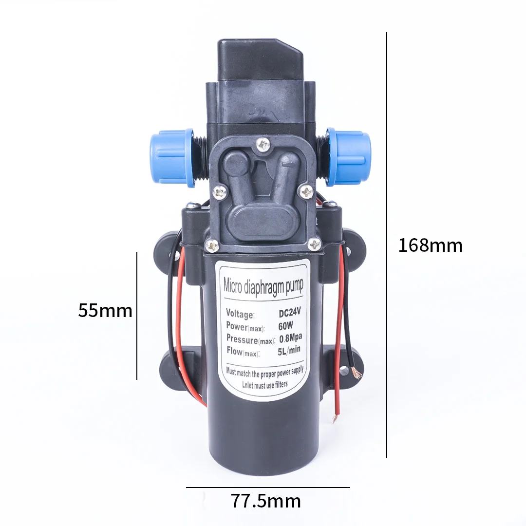 DC 24 V 60 W 130PSI 5L/Min водяной мембранный самовсасывающий насос высокого давления сельскохозяйственный Электрический водяной насос Автомойка спрей