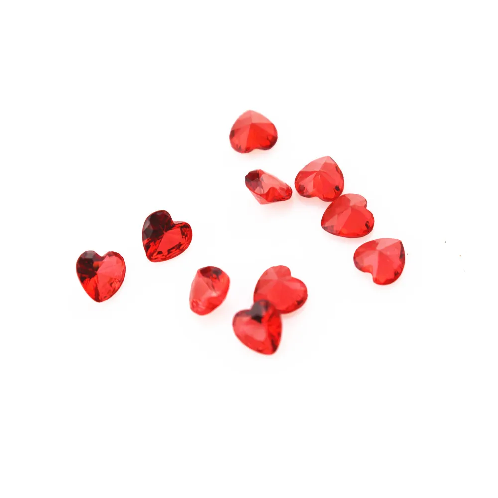 

100pcs Red Crystal Birthstone Heart Floating Charms Living Glass Memory Floating Lockets Diy Jewelry