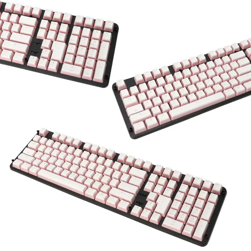 RGB 108 Keycaps ANSI макет добавить ISO PBT розовый пудинг двойной кожи молочный выстрел с