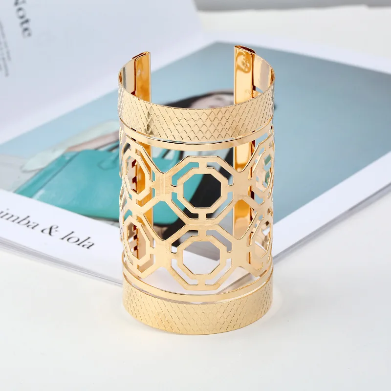 Женский Браслет манжета LiuXSP с металлическим узором Круглый макси 25|Цепочки и