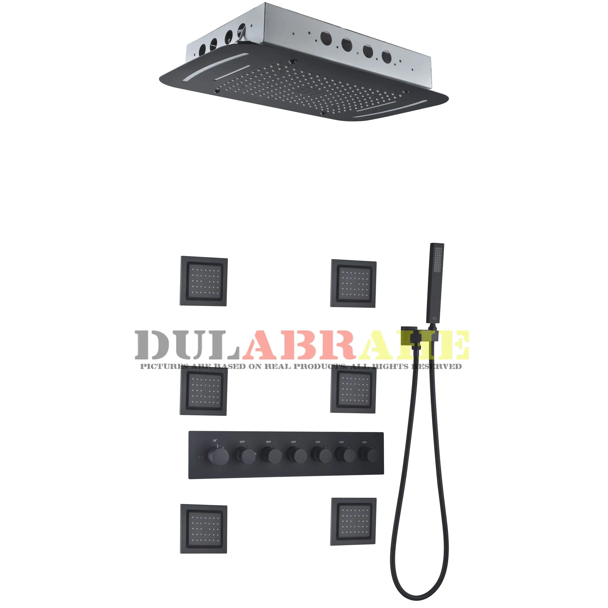 Набор смесителей для душа ванной комнаты термостатическая Светодиодная насадка