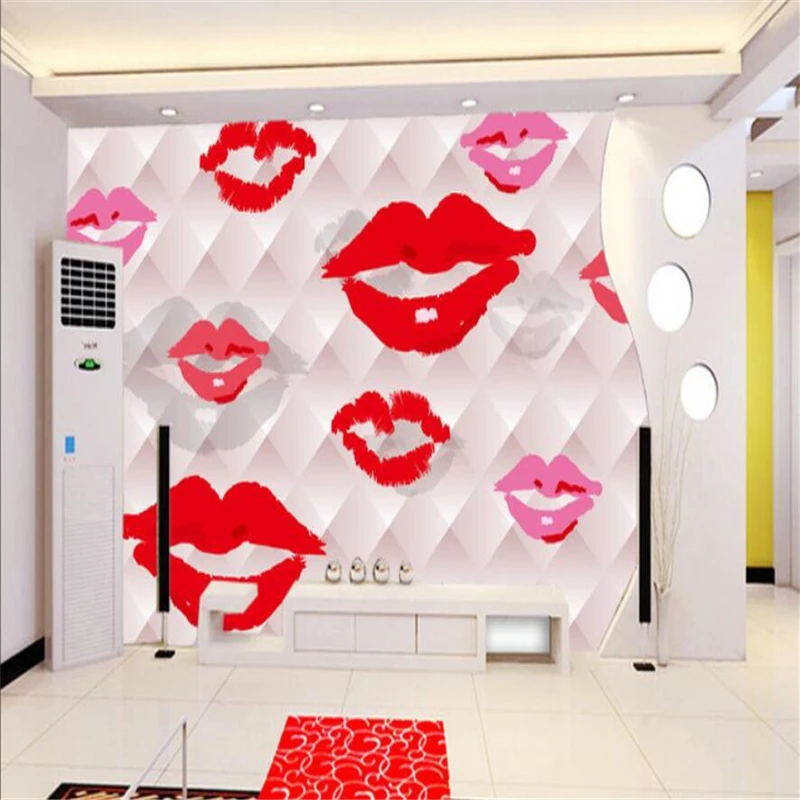 3D абстрактный фон с красным ртом на заказ большие зеленые обои свежем воздухе papel