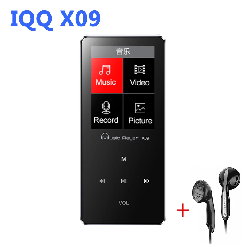 Алюминий сплав MP4 плеер 16 ГБ с Встроенный динамик hifi Динамик fm IQQ X09 mp 4 музыка mp4 8