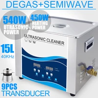 15l digital ultrasonic cleaner 540w piezoelectric transducer degas heater timer 40khz engines dental parts laboratory washer