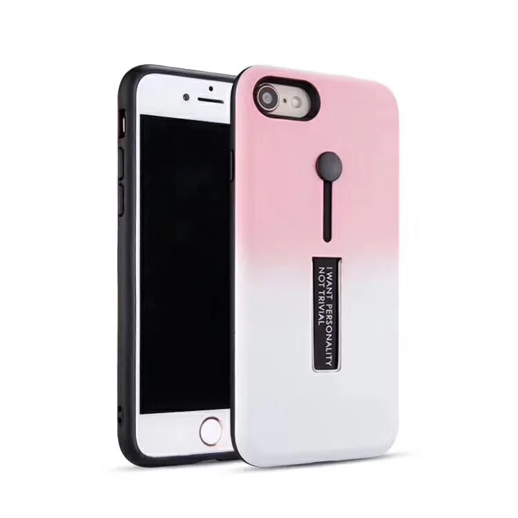 Модный градиентный цветной чехол для iPhone X 6 S 7 8 Plus скрытый Держатель подставка