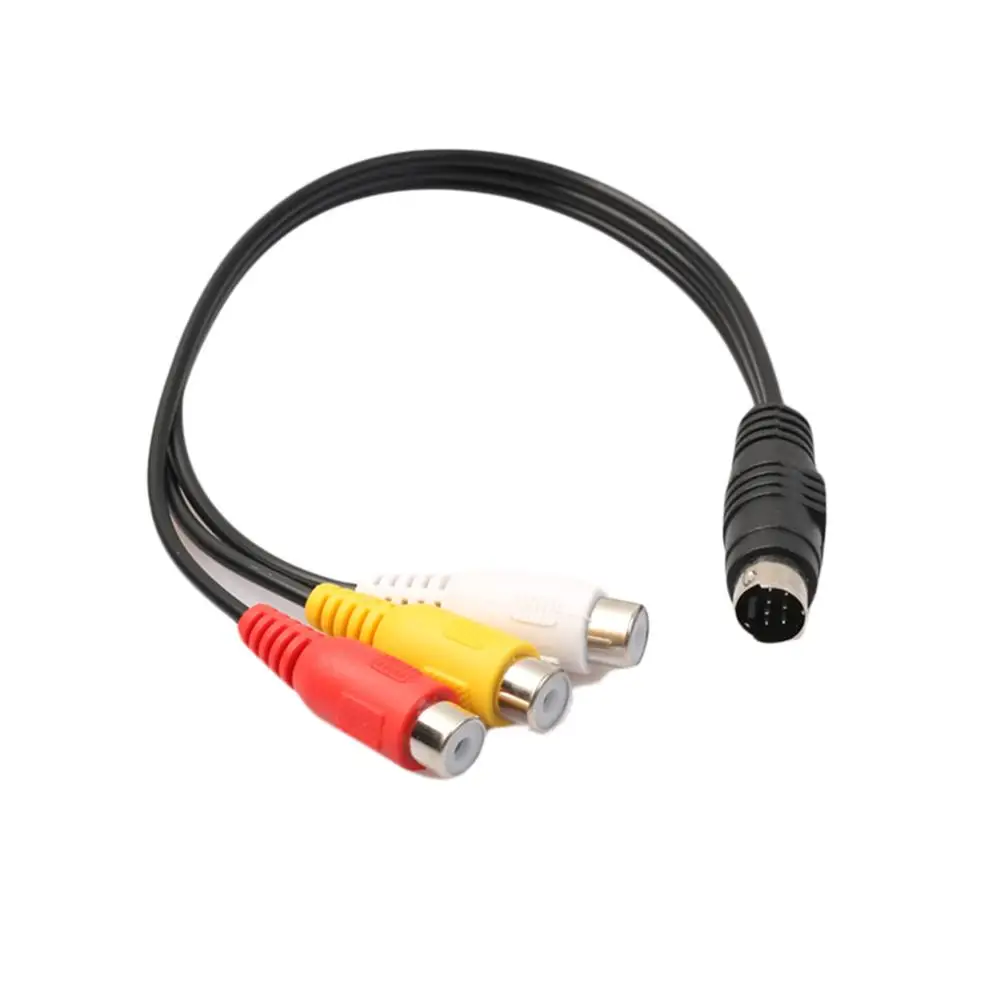 Новые Полезные 27 см 7-контактный мини-DIN S-Video 3 RCA Женский Кабель преобразователя |
