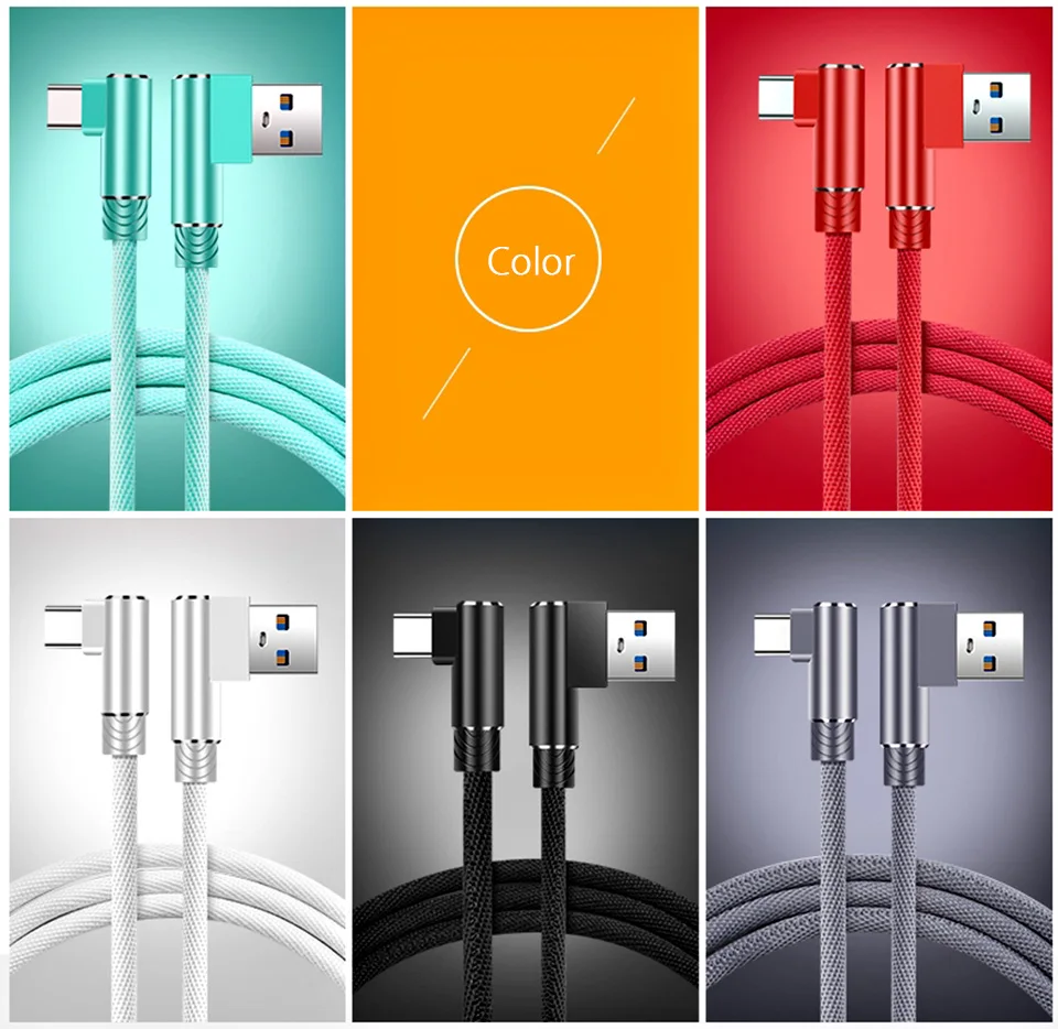 1 м 2 м 3 м 90 градусов usb type C 3,1 кабель L type USB-C кабель 3 м Usb Tipo C для huawei P30 mate 30 Pro Oneplus 7T Pro 6t Usbc кабель