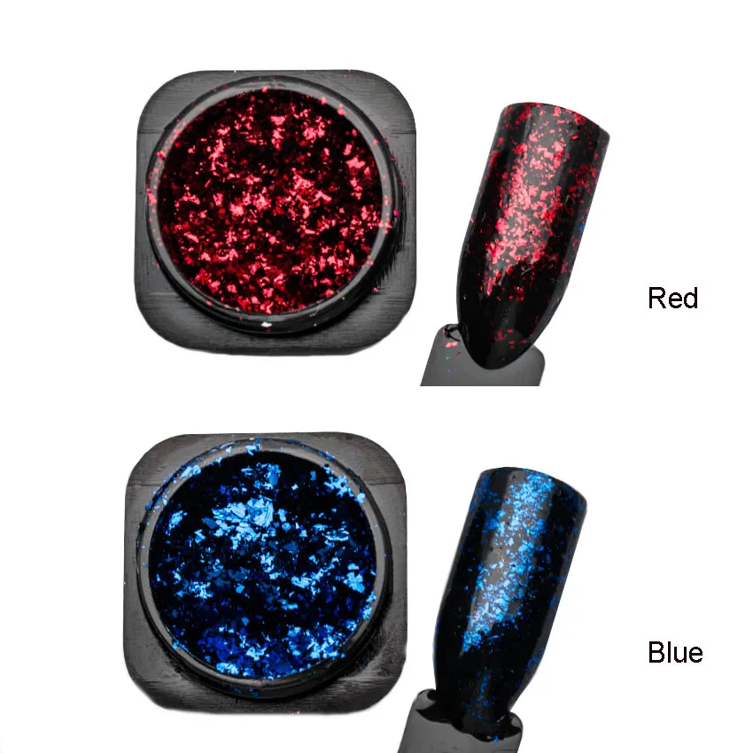 1 коробка алюминиевая фольга хлопья гвоздь блестящий порошок с зеркальным