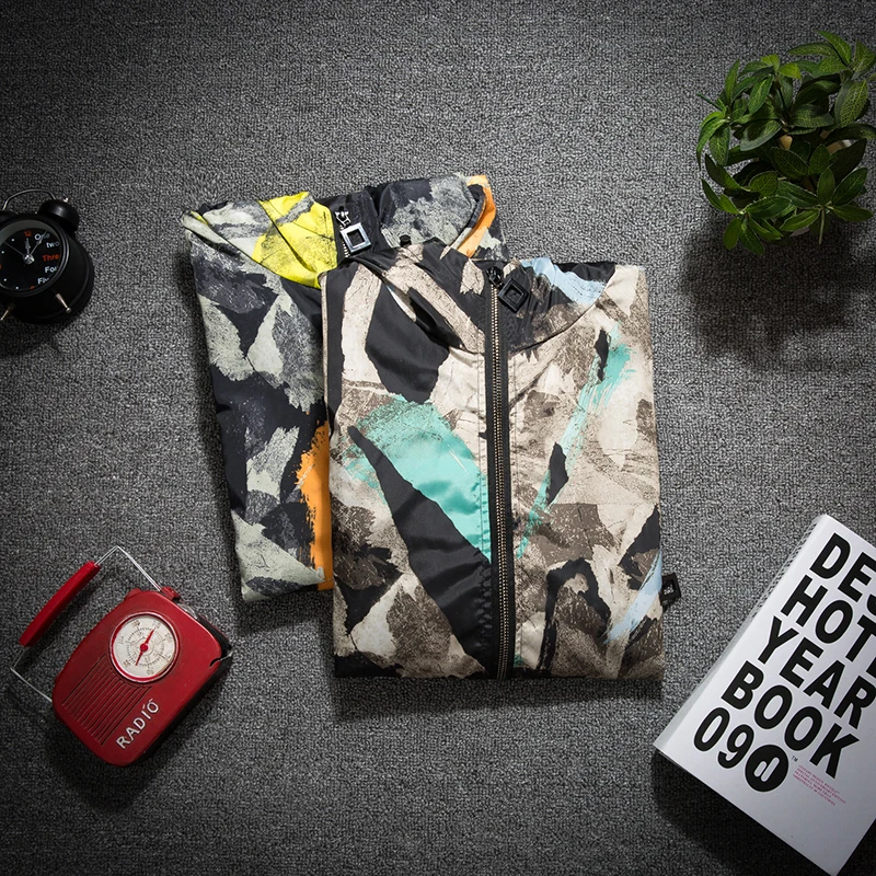 Мода 2017 Новый Для мужчин повседневные куртки камуфляж Толстовки куртка