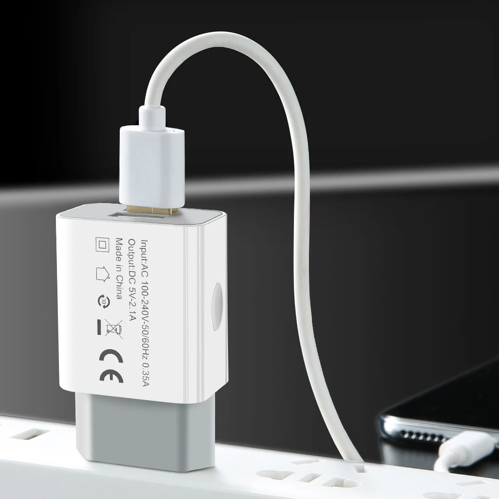 Зарядное устройство KISSCASE 2 порта 1 А USB для iPhone X XS Max настенное быстрое зарядное