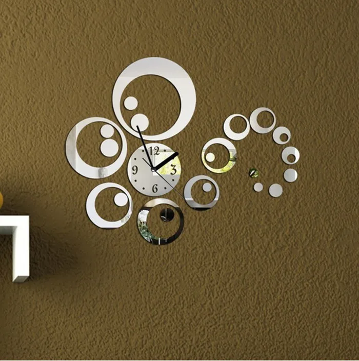 Круглые цифровые настенные часы с тихим ходом современный дизайн 3D DIY Зеркало Reloj