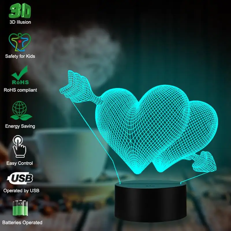 VCity Новинка 3D ночной Светильник прикроватный Декор вечерние светильник s