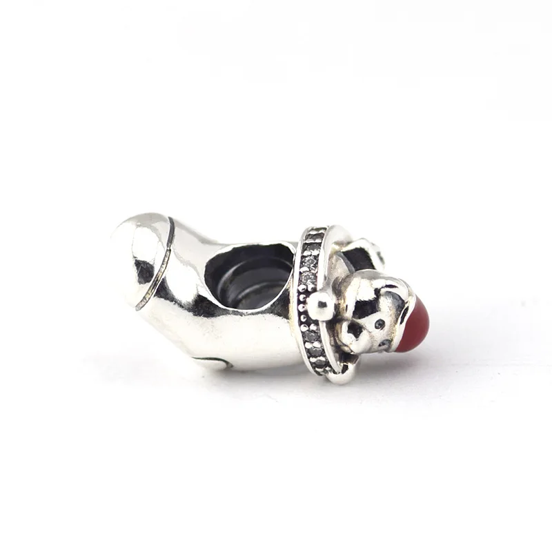 Fits EU Brand Bracelet 925 Sterling Silver Beads Cute Bear Christmas Stockings Fashion Charm DIY Jewelry Wholesale FL307 | Украшения и