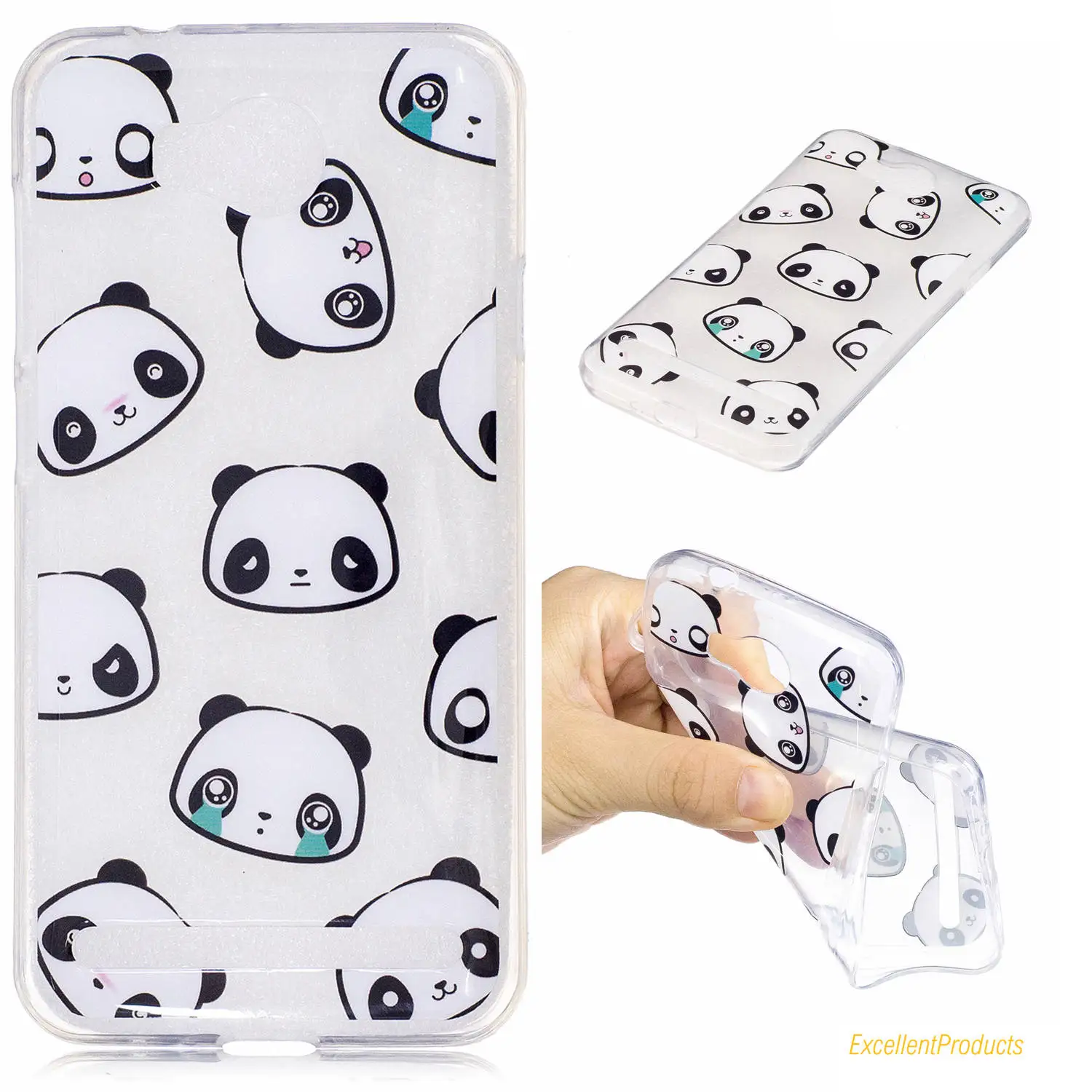 Стильный принт мультяшная Милая панда цветок кактус силиконовый мягкий ТПУ + imd