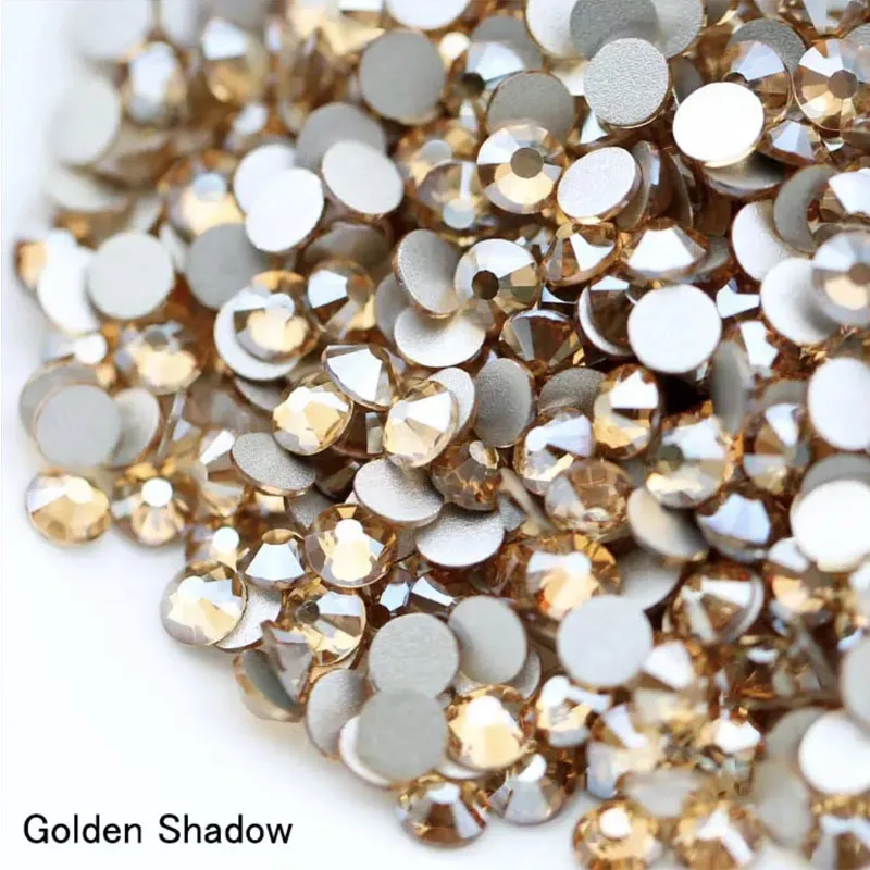 Color AB Glue on Glitter Flatback Glass Crystal Non Hot fix rhinestone For Gymnastics Clothes Shoes 3D Nail Art Decoration - Цвет: 9