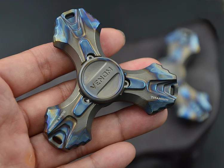 Tri Spinner сгоревшая титановая трехлистная цветная Красивая EDC Спиннер для аутизма и