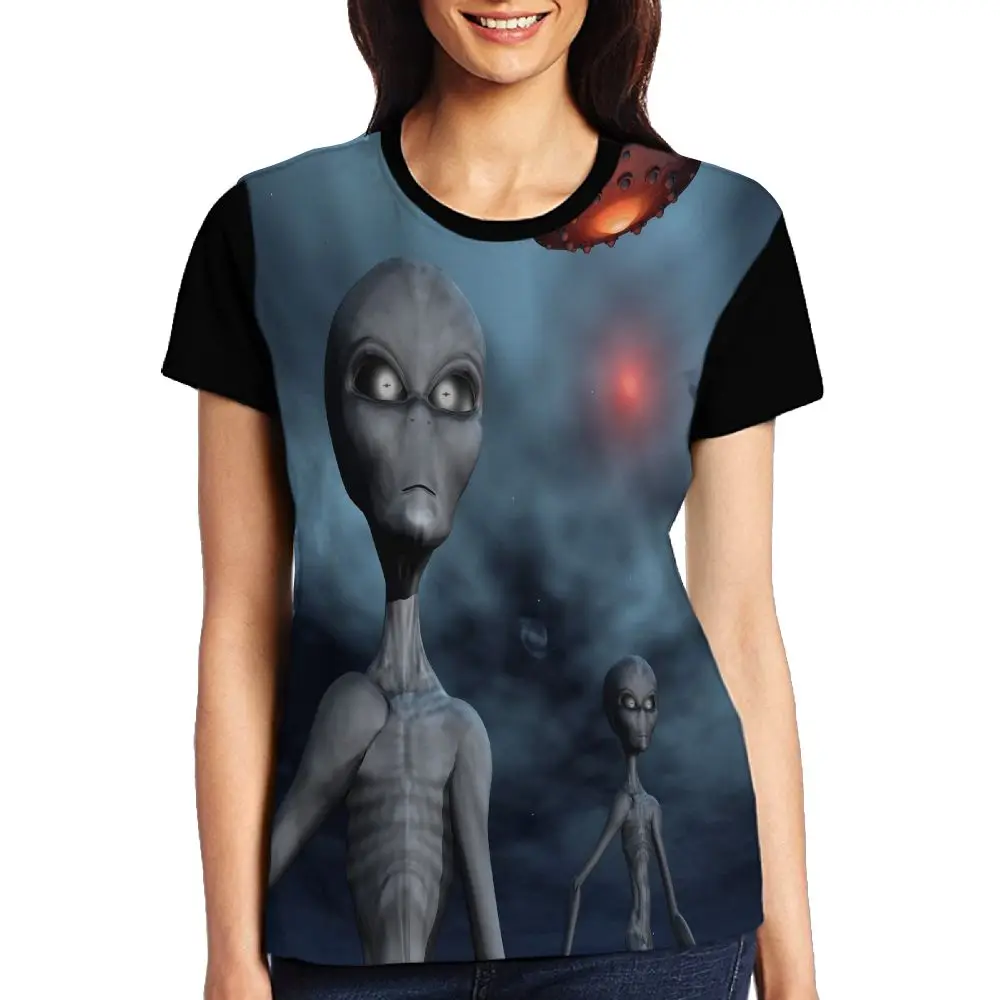 SAMCUSTOM Горячая alien полная печать женские футболки с коротким рукавом Футболка
