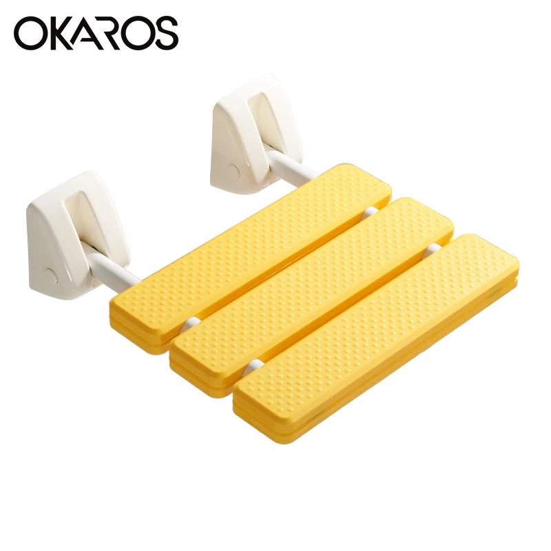 OKAROS белый желтый Складные Настенные сиденья для душа скамейка сиденье Ванная