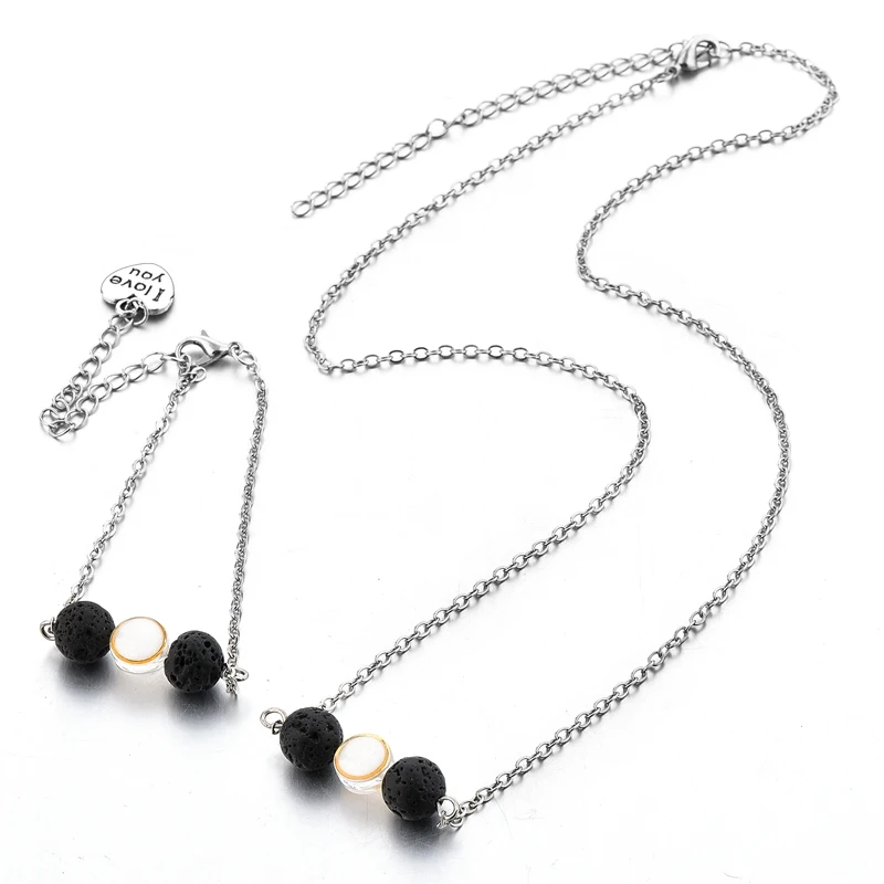 CHICVIE Свадебный лавовый камень бусины кристалл комплект ювелирных изделий для