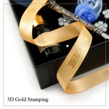 High Quality Customized Ribbons 10mm-75mm 100yards For Wedding, Party & Brand Ribbon 3D Gold Stamping Hot Stamping