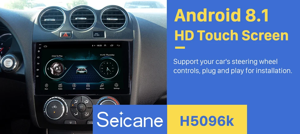 Seicane gps 2din Android 8,1 автомобильный мультимедийный плеер для 2008-2012 Nissan Teana ALTIMA Руководство A/C поддержка Mirror link wifi SWC