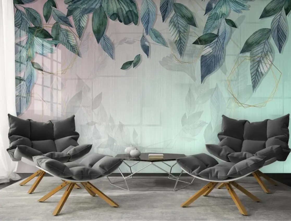 Настенная бумага с тропическими листьями художественный Декор для спальни