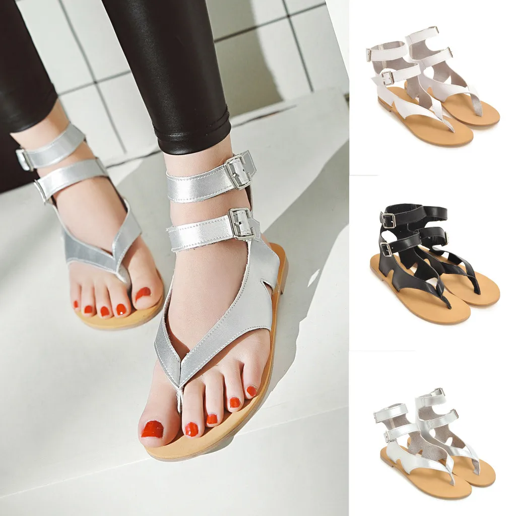 SAGACE Ретро Женские босоножки модная обувь на плоской подошве; дышащие женские босоножки на ремешке с открытым носком пляжные сандалии обувь, римские сандалии