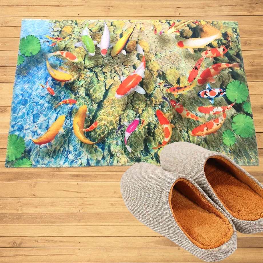 Koi Fish for good luck коврик входной двери Дверной Коврик С приветственной надписью дверные коврики Прихожая дверной проем ванная кухня ковры коврики ковер