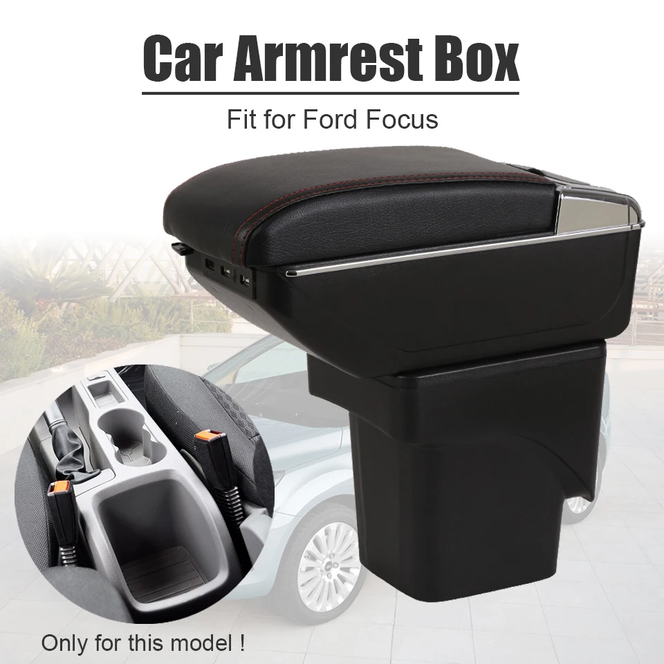 Автомобильный подлокотник для Ford Focus MK2 Focus 2 2004-2011 USB зарядное устройство Подстаканник Пепельница органайзеры аксессуары