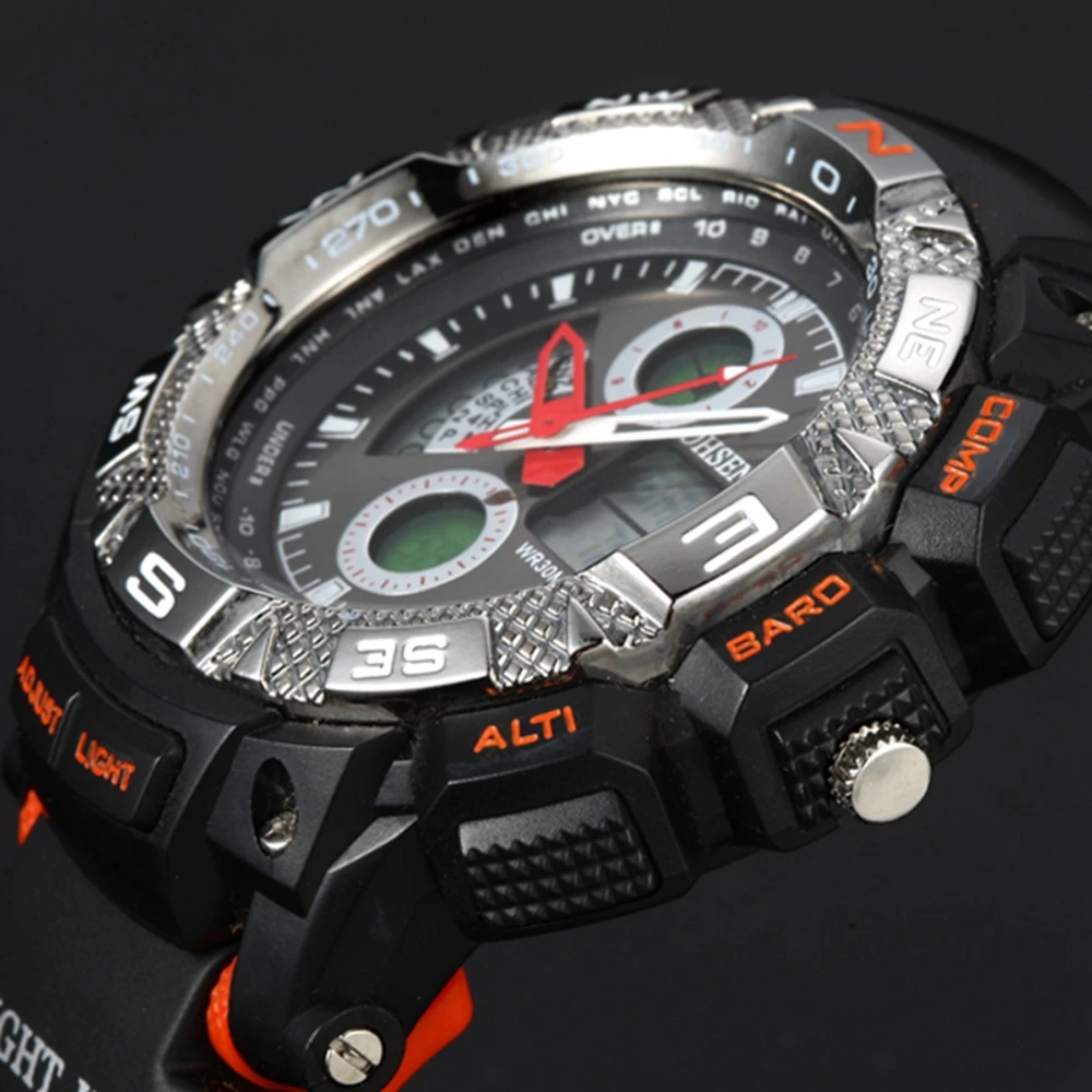 Мужские часы OHSEN спортивные повседневные цифровые светодиодные кварцевые|clock