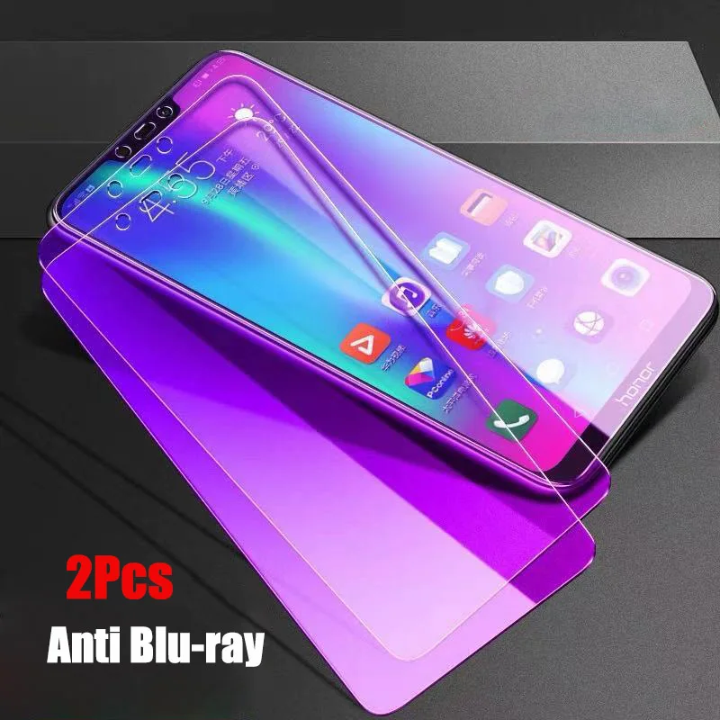 2pcs Anti Blu-ray 2 шт./лот, полностью закаленное стекло для huawei honor 8C, защита экрана, анти-Blu-ray, закаленное стекло для huawei honor 8c, стеклянная пленка - Цвет: 2pcs Anti Blu-ray