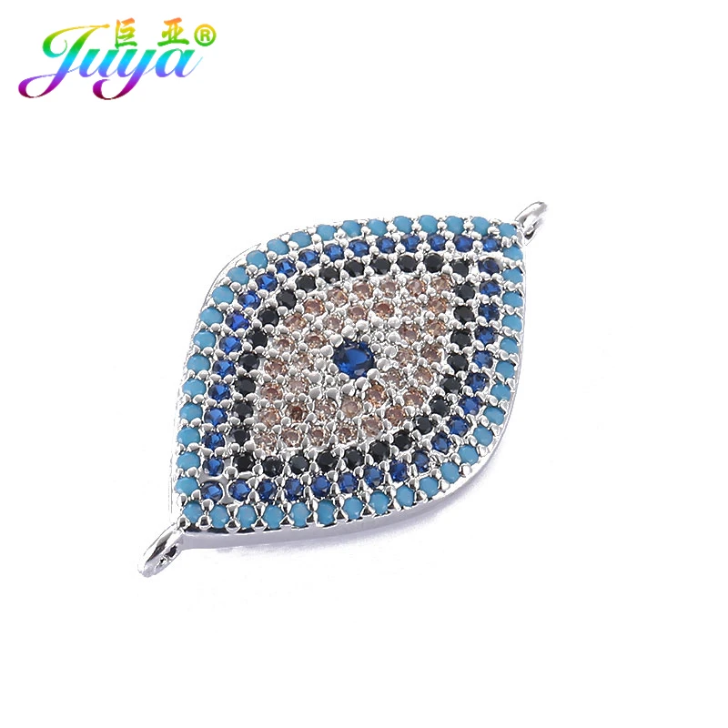 

Juya DIY Jewelry Findings Gold/Silver Color Greek Evil Eye Connector Charms Accessories For DIY Craft Charms Jewelry Making