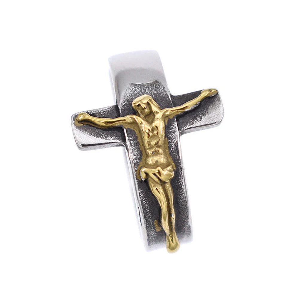 Панк Иисус крест кольца легированная титаном сталь крутые мужские винтажное