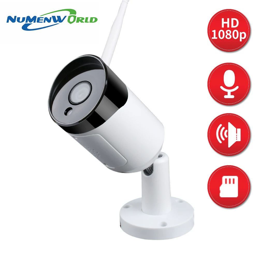 Уличная водонепроницаемая IP камера NumenWorld с Wi Fi 1080P HD Micro SD P2P МП беспроводная