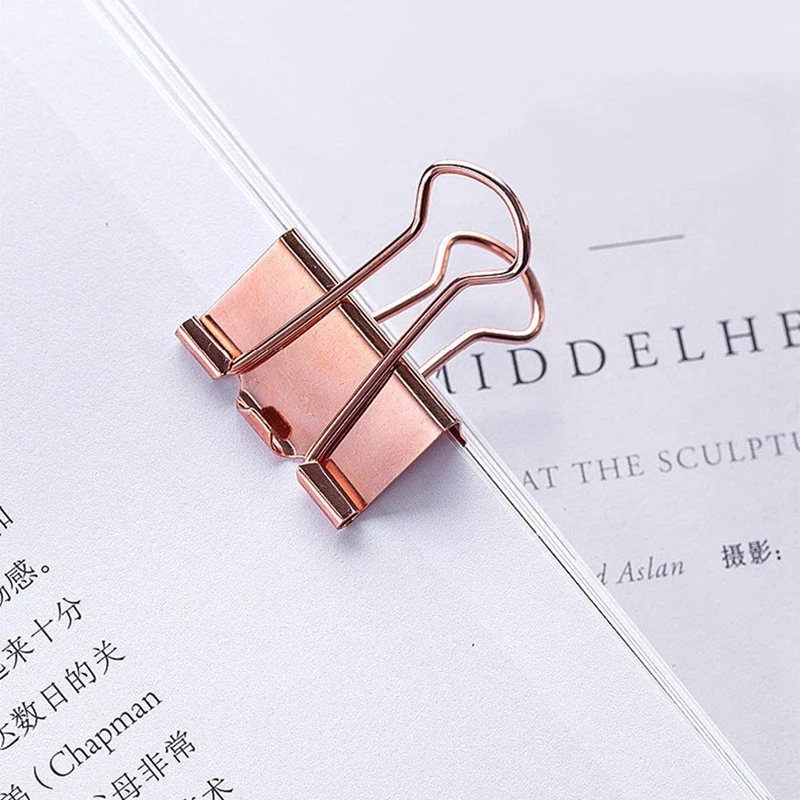 

171Pcs Rose Gold Office Stationery Set 50 Travel Map Push Pins 100 Paper Clips 21 Paper Binder Clips Foldback Clips Clamp with