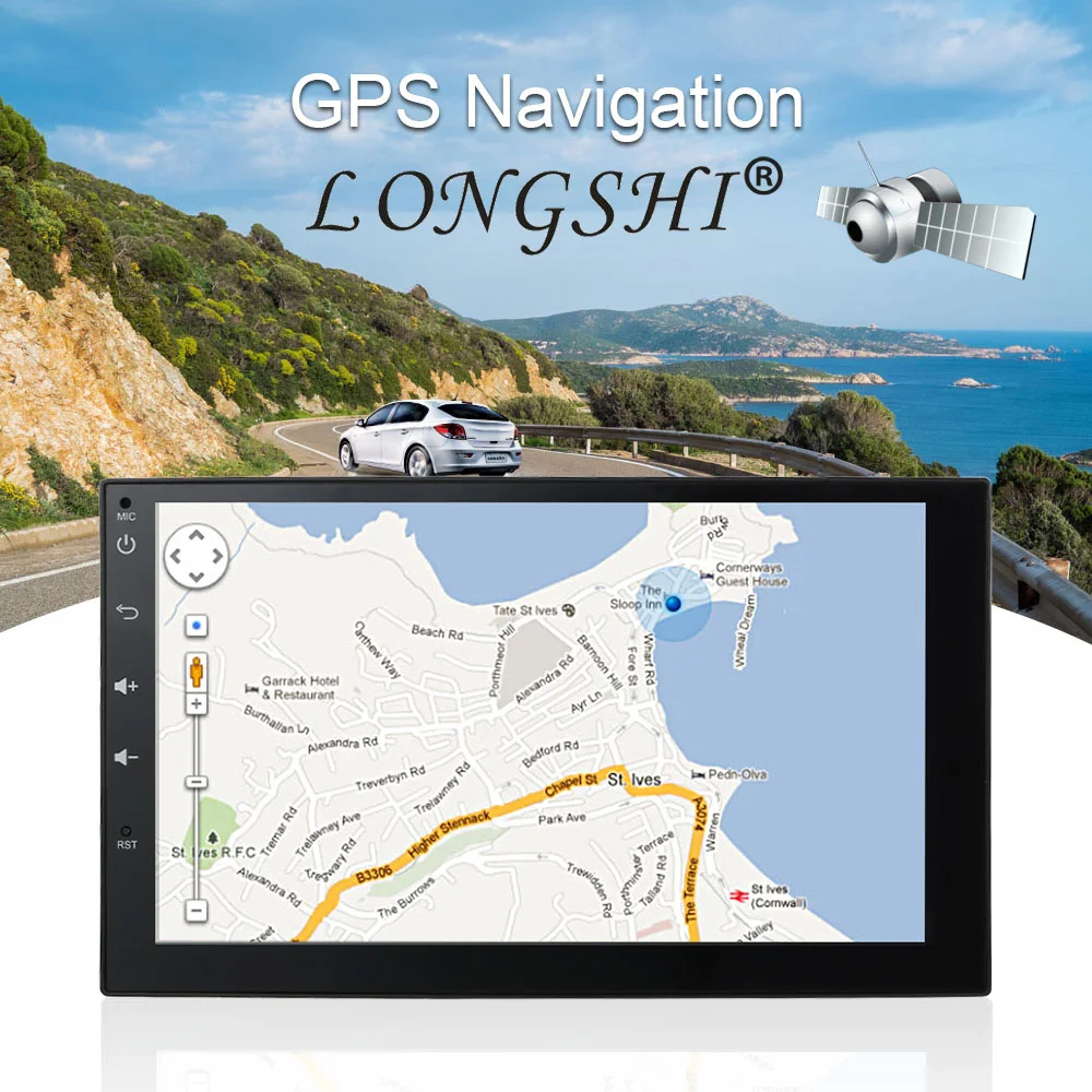 Автомобильный мультимедийный плеер LONGSHI Android 6 0 Bluetooth 2 Din универсальный GPS