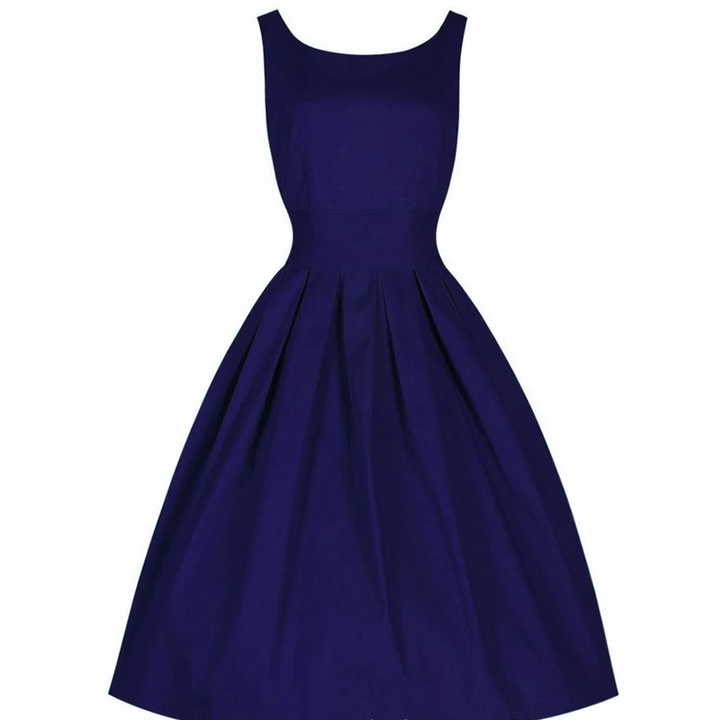 Kostlich Summer Dress Elegant Women O-Neck Sleeveless Party Dresses 1950s Vintage Big Swing Office Lady Sundress | Женская одежда